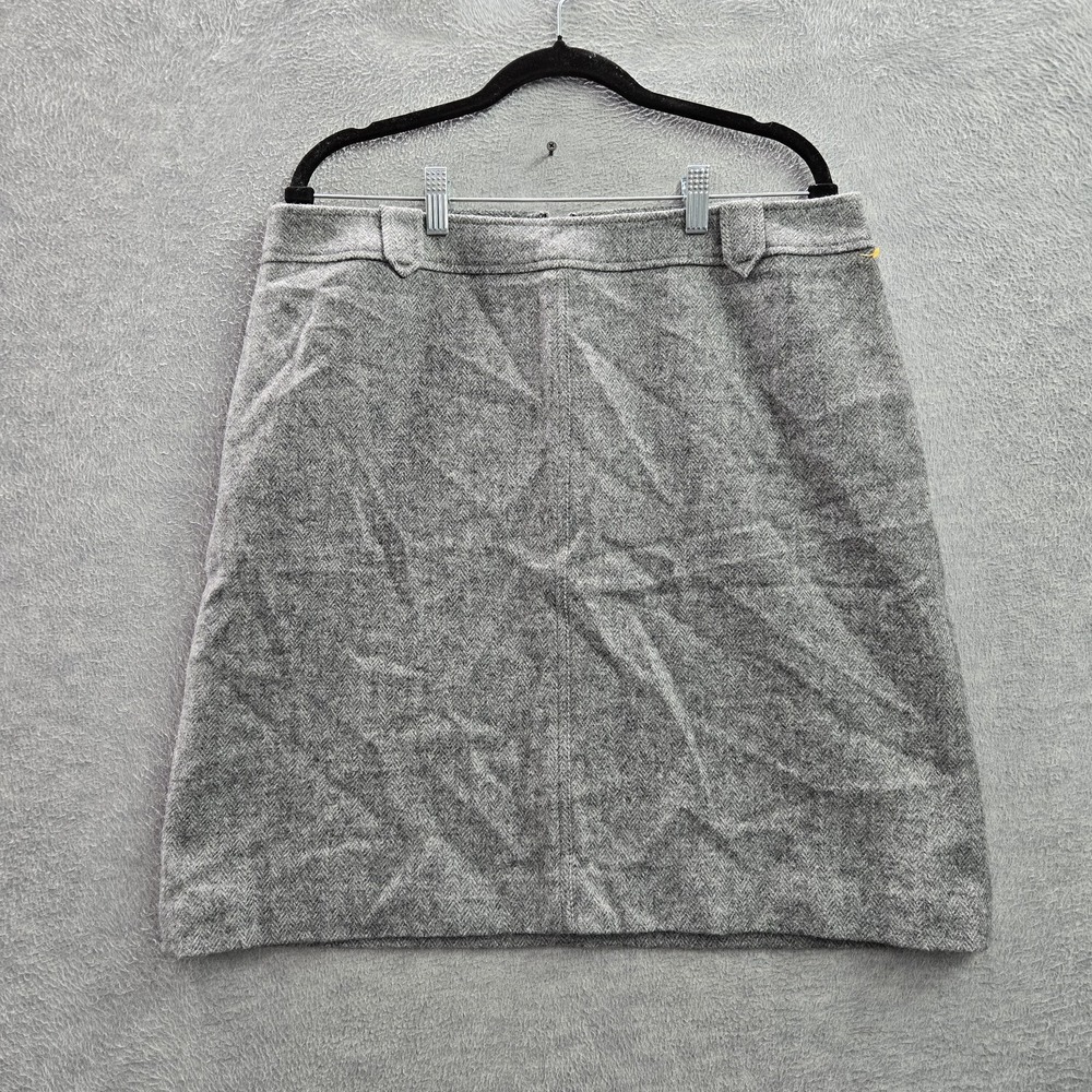 Talbots Women Skirt 14 Gray Polyester Wool Herringbone Classic NWT
